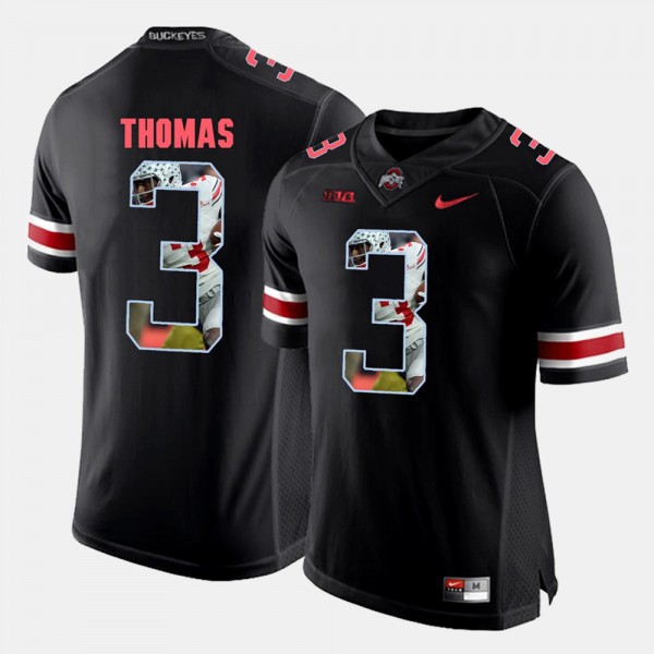 Ohio State Buckeyes Michael Thomas Men's #3 Black Pictorial Fashion College Football Jersey 2404KOMP0